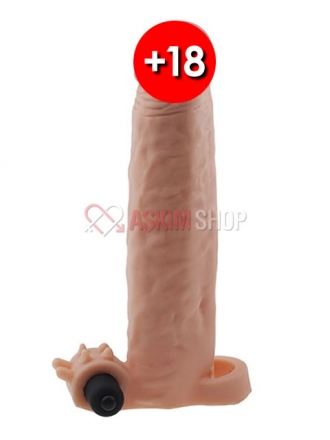 X-Tender Blue Klitoris Uyarıcılı Tam Realistik Titreşimli Penis Kılıfı